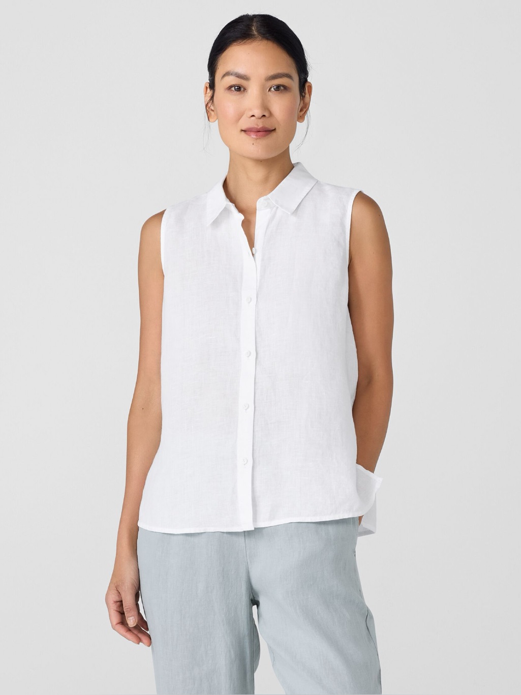 Eileen Fisher Organic Handkerchief Linen Sleeveless Shirt